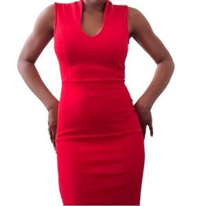 Elegant Red Sleeveless Dress